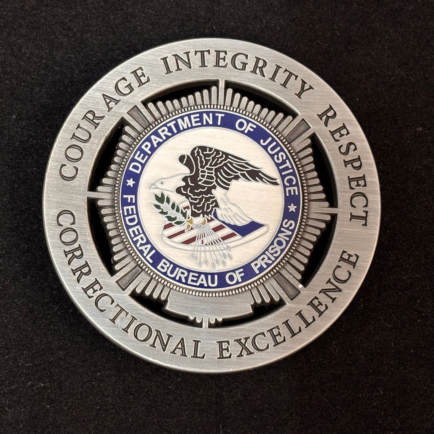 Department Of Justice Federal Bureau Of Prisons Badge Customizable Number