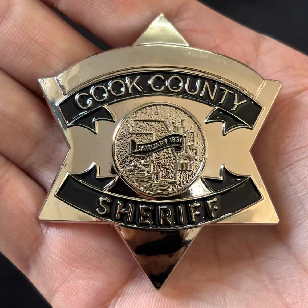 CCSO Cook County Sheriff Star Gold Badge Customizable Number Replica