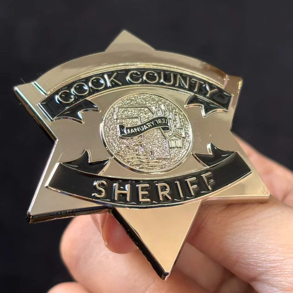 CCSO Cook County Sheriff Star Gold Badge Customizable Number Replica