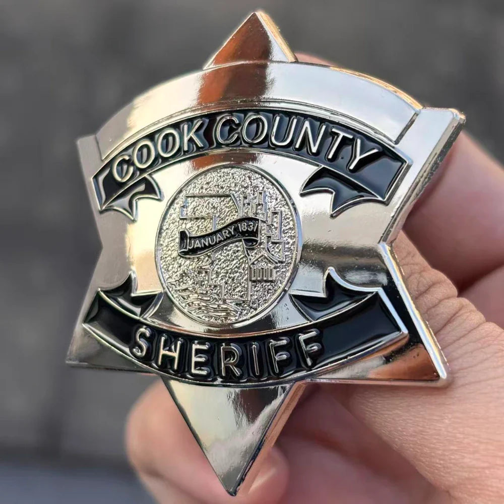 CCSO Cook County Sheriff Star Gold Badge Customizable Number Replica