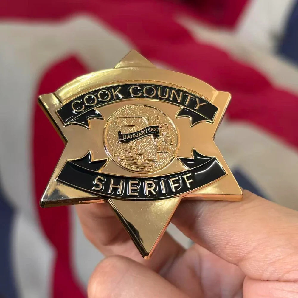 CCSO Cook County Sheriff Star Gold Badge Customizable Number Replica